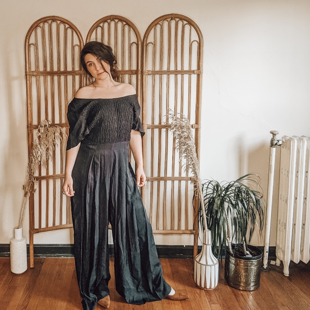 Navy Jumpsuit Stretchy Bridesmaid Pantsuit Romper